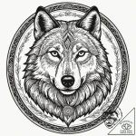 A linework tattoo design of the wolf school m… – tattoo sketch (№1752674020_0, 16.07.2025 13:53) — tattoovalue.net
