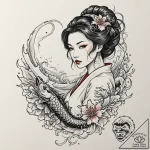 A neo-traditional tattoo of a beautiful vampi… – tattoo sketch (№1752674100_0, 16.07.2025 13:55) — tattoovalue.net