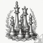 Tattoo sketch a victorious chess piece standi… – tattoo sketch (№1752674499_0, 16.07.2025 14:01) — tattoovalue.net