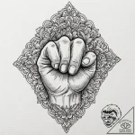 Tattoo sketch a close-up of a fist, showing e… – tattoo sketch (№1752674657_0, 16.07.2025 14:04) — tattoovalue.net