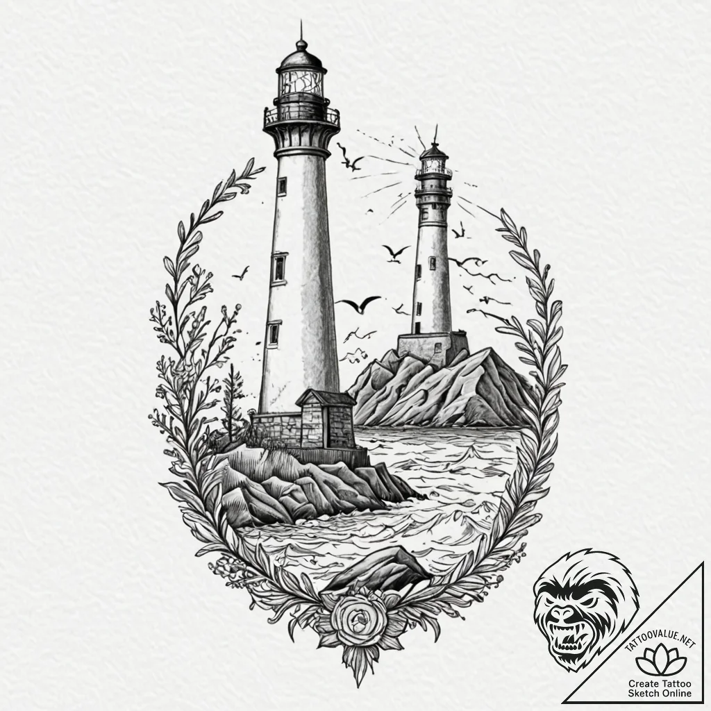 A sketch of the main characters from the ligh... - tattoo sketch (№1752674817_0, 16.07.2025 14:06) — tattoovalue.net