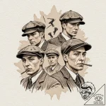 A sketch of the main characters from peaky bl… – tattoo sketch (№1752676408_0, 16.07.2025 14:33) — tattoovalue.net