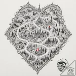 A dotwork tattoo design of the marauder’s map… – tattoo sketch (№1752676882_0, 16.07.2025 14:41) — tattoovalue.net