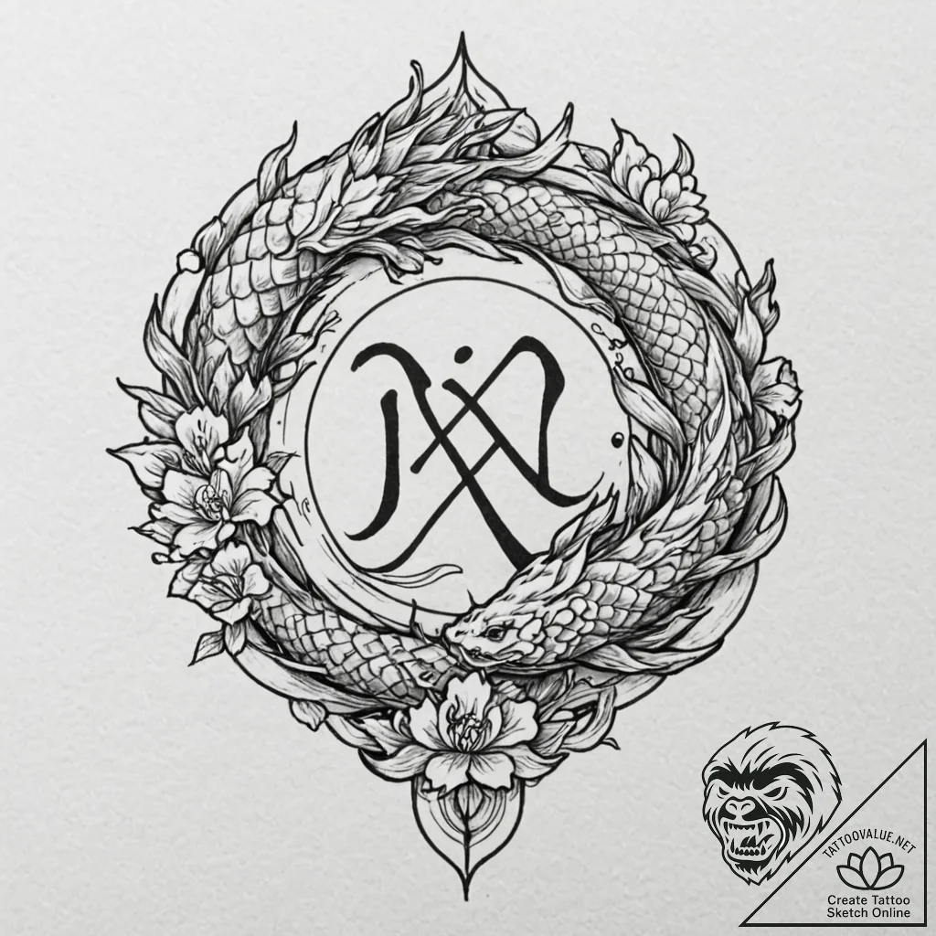 98. tattoo sketch: "bereginya" rune with a sm... - tattoo sketch (№1752679505_0, 16.07.2025 15:25) — tattoovalue.net