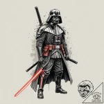 Japanese ukiyo-e style tattoo design of darth… – tattoo sketch (№1752679582_0, 16.07.2025 15:26) — tattoovalue.net