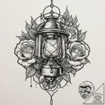 Tattoo sketch a stylized lantern casting eeri… – tattoo sketch (№1752680131_0, 16.07.2025 15:35) — tattoovalue.net