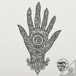 Tattoo design a silhouette of a hand, with a… – tattoo sketch (№1752680598_0, 16.07.2025 15:43) — tattoovalue.net