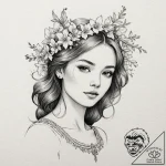Tattoo sketch: lada, depicted as a beautiful… – tattoo sketch (№1752681143_0, 16.07.2025 15:52) — tattoovalue.net