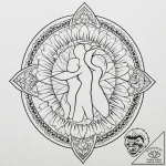 Tattoo sketch a silhouette of two people on a… – tattoo sketch (№1752681376_0, 16.07.2025 15:56) — tattoovalue.net