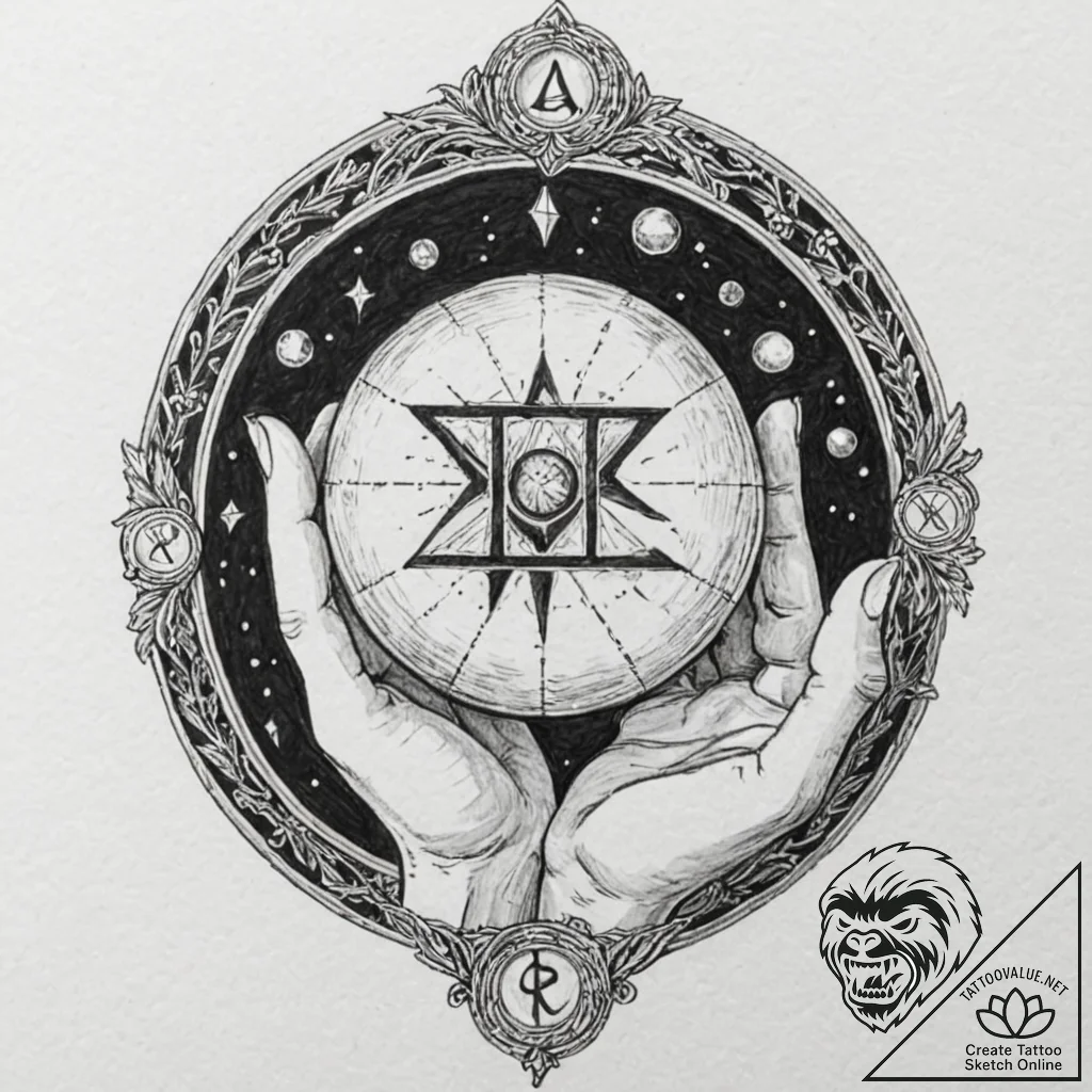 151. tattoo sketch: the rune "gadat," depicte... - tattoo sketch (№1752682000_0, 16.07.2025 16:06) — tattoovalue.net