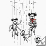 Strings with puppets, artistic tattoo sketch,… – tattoo sketch (№1752682081_0, 16.07.2025 16:08) — tattoovalue.net