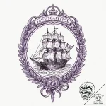 Violet, artistic tattoo sketch, on a clean wh… – tattoo sketch (№1752682157_0, 16.07.2025 16:09) — tattoovalue.net