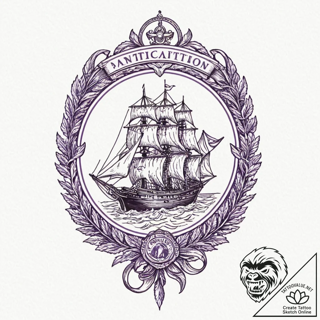Violet, artistic tattoo sketch, on a clean wh... - tattoo sketch (№1752682157_0, 16.07.2025 16:09) — tattoovalue.net