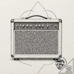 A close-up of a guitar amplifier, showing the… – tattoo sketch (№1752682233_0, 16.07.2025 16:10) — tattoovalue.net