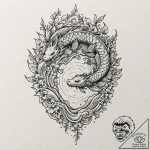 A sunbeam piercing through the canopy of a de… – tattoo sketch (№1752683014_0, 16.07.2025 16:23) — tattoovalue.net