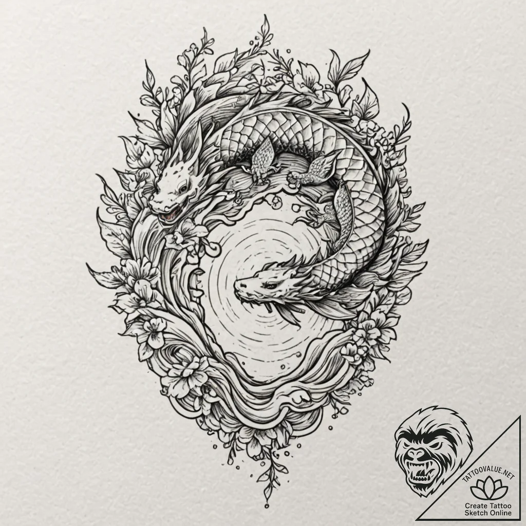A sunbeam piercing through the canopy of a de... - tattoo sketch (№1752683014_0, 16.07.2025 16:23) — tattoovalue.net