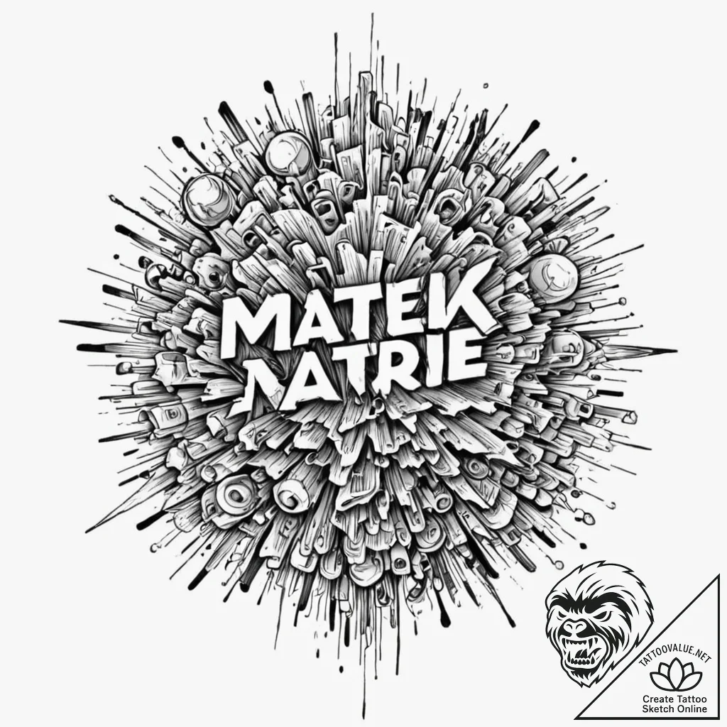 Tattoo design an abstract "glitch in the matr... - tattoo sketch (№1752683571_0, 16.07.2025 16:32) — tattoovalue.net