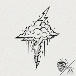 Tattoo sketch a pixelated cloud with a single… – tattoo sketch (№1752683731_0, 16.07.2025 16:35) — tattoovalue.net