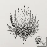A tattoo design of a slavic ritual bonfire on… – tattoo sketch (№1752683891_0, 16.07.2025 16:38) — tattoovalue.net
