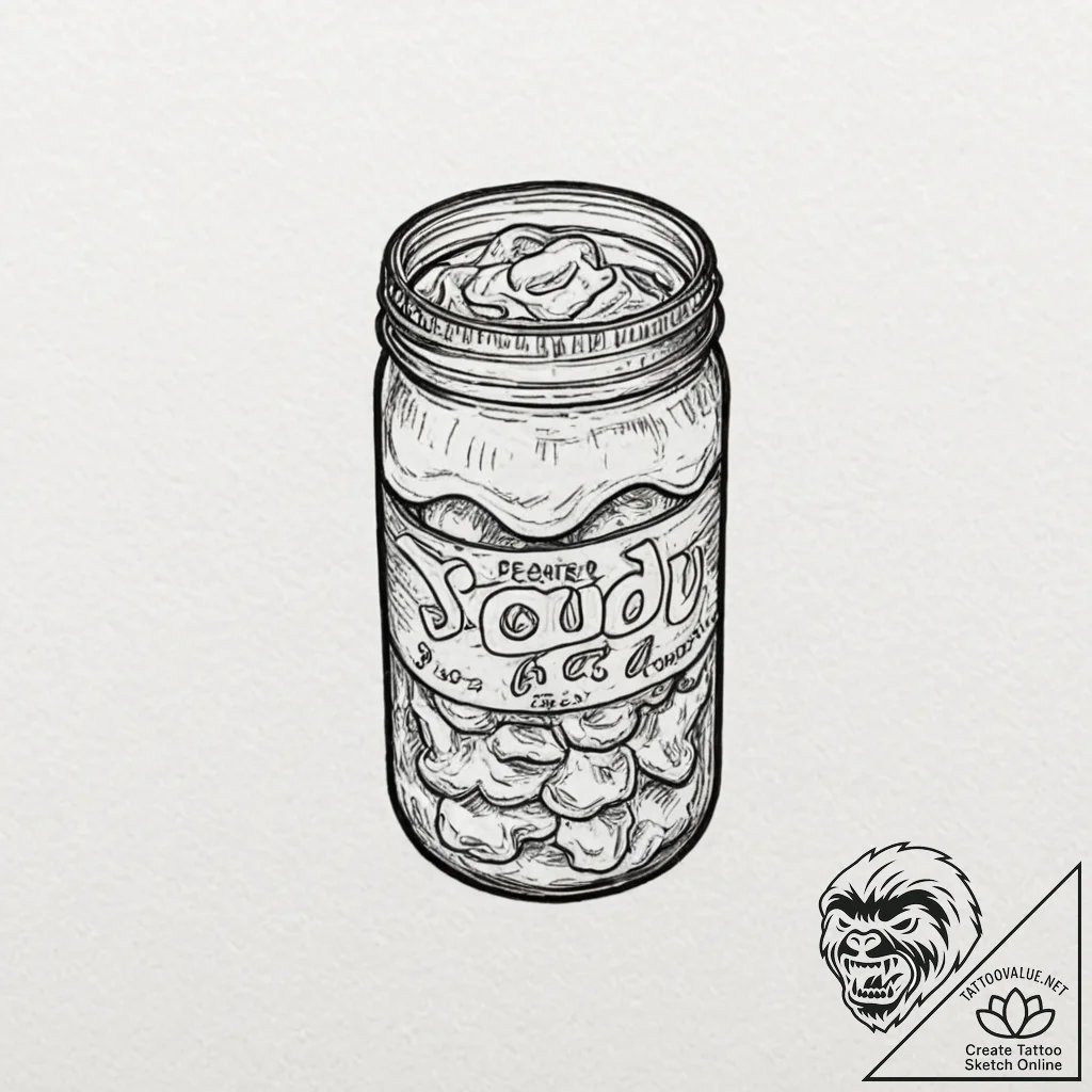 Tattoo sketch a classic "peanut butter" on on... - tattoo sketch (№1752683971_0, 16.07.2025 16:39) — tattoovalue.net
