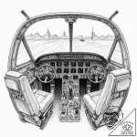 The cockpit of a modern airliner during a fli… – tattoo sketch (№1752684659_0, 16.07.2025 16:50) — tattoovalue.net