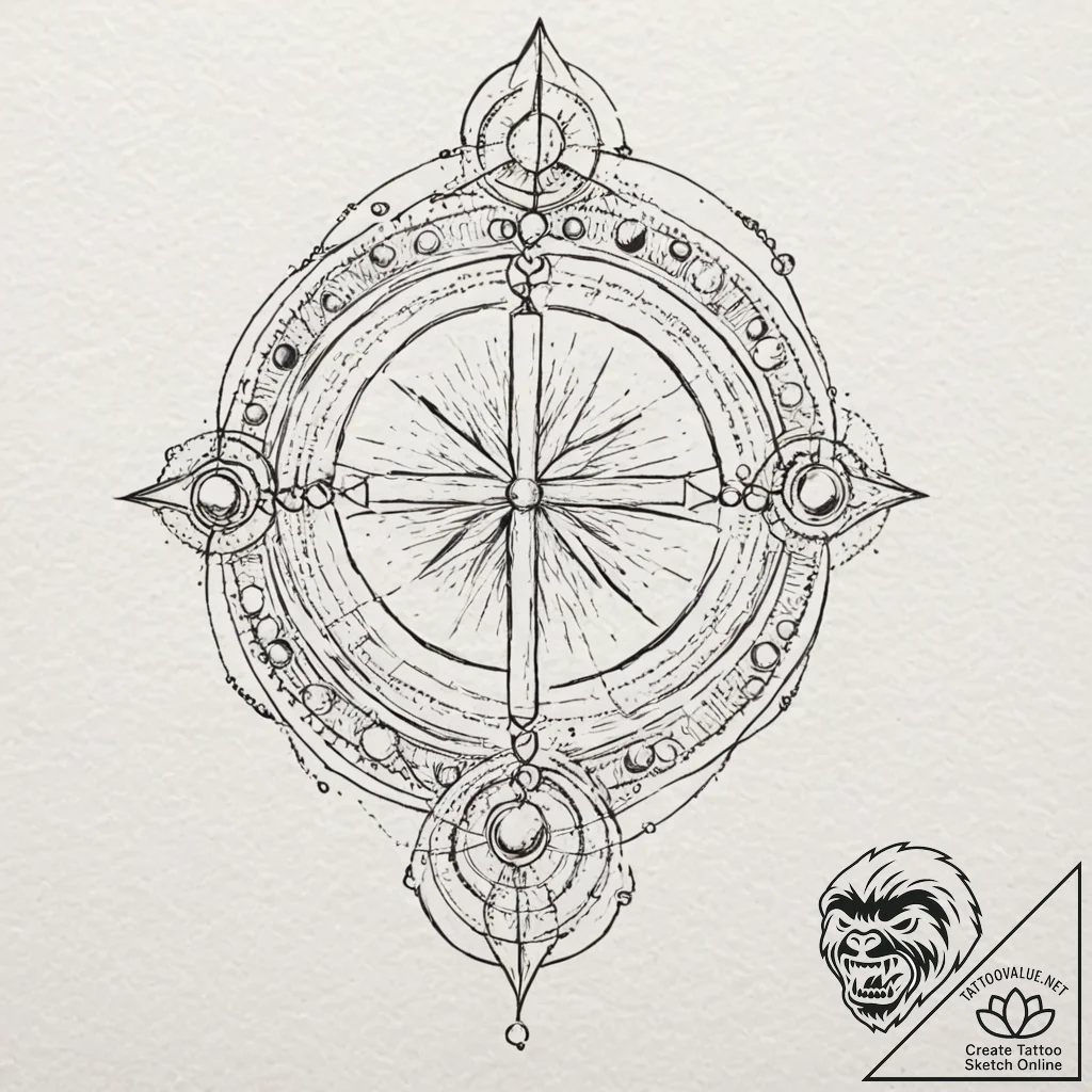 р“сђсѓрїрїр° 13: celestial & cosmic elements... - tattoo sketch (№1752684905_0, 16.07.2025 16:55) — tattoovalue.net