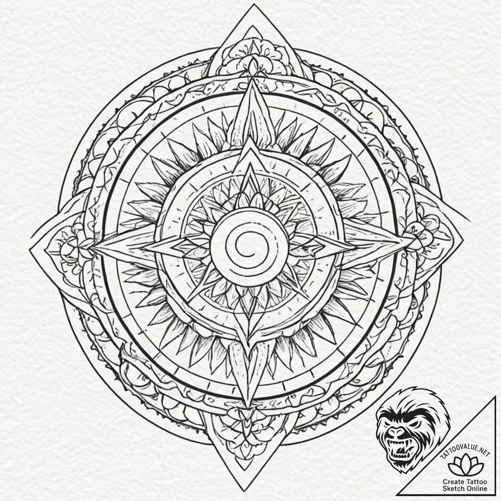 Tattoo sketch a zodiac glyph with a small, pe... - tattoo sketch (№1752685799_0, 16.07.2025 17:09) — tattoovalue.net