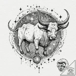 Tattoo design a taurus constellation integrat… – tattoo sketch (№1752686046_0, 16.07.2025 17:14) — tattoovalue.net