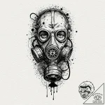 Tattoo sketch a minimalist gas mask silhouett… – tattoo sketch (№1752687603_0, 16.07.2025 17:40) — tattoovalue.net