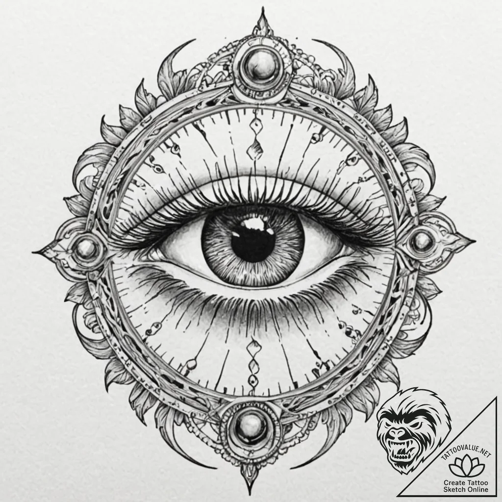 Tattoo sketch a realistic zodiac animal's eye... - tattoo sketch (№1752687685_0, 16.07.2025 17:41) — tattoovalue.net