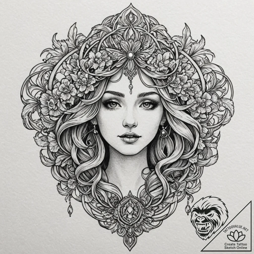Web, artistic tattoo sketch, neo traditional... - tattoo sketch (№1752687845_0, 16.07.2025 17:44) — tattoovalue.net
