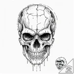 A linework tattoo of the t-800 endoskeleton s… – tattoo sketch (№1752688168_0, 16.07.2025 17:49) — tattoovalue.net