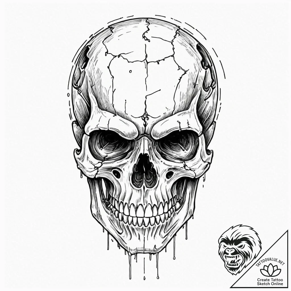 A linework tattoo of the t-800 endoskeleton s... - tattoo sketch (№1752688168_0, 16.07.2025 17:49) — tattoovalue.net