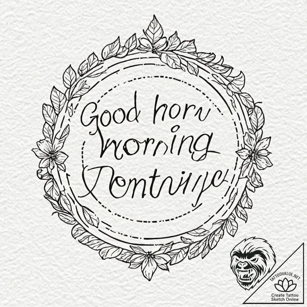 A linework tattoo of the "good morning, and i... - tattoo sketch (№1752688250_0, 16.07.2025 17:50) — tattoovalue.net