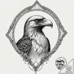 Tattoo design a stylized raven or eagle watch… – tattoo sketch (№1752688332_0, 16.07.2025 17:52) — tattoovalue.net