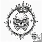 Tattoo sketch a “pro gamer” badge with a crow… – tattoo sketch (№1752688576_0, 16.07.2025 17:56) — tattoovalue.net