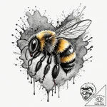 Bumblebee, tattoo drawing outline, watercolor… – tattoo sketch (№1752689230_0, 16.07.2025 18:07) — tattoovalue.net