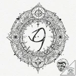 Tattoo sketch a zodiac glyph where half is cl… – tattoo sketch (№1752689311_0, 16.07.2025 18:08) — tattoovalue.net