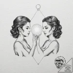 Tattoo sketch gemini twins holding a single,… – tattoo sketch (№1752690453_0, 16.07.2025 18:27) — tattoovalue.net