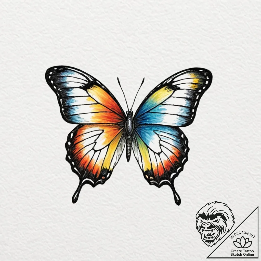 A detailed macro shot of a butterfly's wing.,... - tattoo sketch (№1752691188_0, 16.07.2025 18:39) — tattoovalue.net