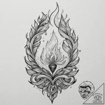 Tattoo design a flame burning steadily in the… – tattoo sketch (№1752691431_0, 16.07.2025 18:43) — tattoovalue.net