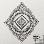 132. tattoo design: a “klad” rune with intric… – tattoo sketch (№1752692078_0, 16.07.2025 18:54) — tattoovalue.net