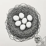 A bird’s nest with small, speckled eggs., tat… – tattoo sketch (№1752692480_0, 16.07.2025 19:01) — tattoovalue.net