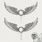 Tattoo design a pair of military aviator wing… – tattoo sketch (№1752693047_0, 16.07.2025 19:10) — tattoovalue.net