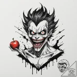 A sketch of ryuk the shinigami from death not… – tattoo sketch (№1752693207_0, 16.07.2025 19:13) — tattoovalue.net