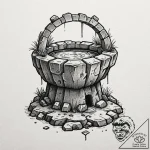 Tattoo design a sturdy, ancient stone well.,… – tattoo sketch (№1752693766_0, 16.07.2025 19:22) — tattoovalue.net