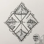 133. a linework tattoo of the four elemental… – tattoo sketch (№1752694327_0, 16.07.2025 19:32) — tattoovalue.net