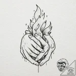 Tattoo design a pair of hands cupped together… – tattoo sketch (№1752695137_0, 16.07.2025 19:45) — tattoovalue.net