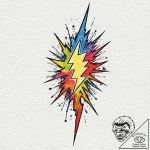 Tattoo design a stylized lightning bolt strik… – tattoo sketch (№1752695698_0, 16.07.2025 19:54) — tattoovalue.net