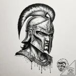 Spartan, artistic tattoo sketch, blackwork ta… – tattoo sketch (№1752695778_0, 16.07.2025 19:56) — tattoovalue.net
